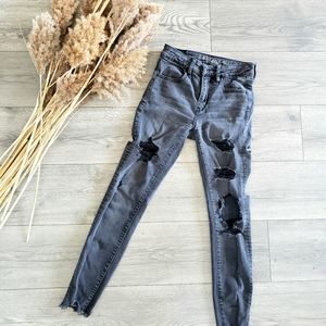 American eagle distressed high rise jeggings